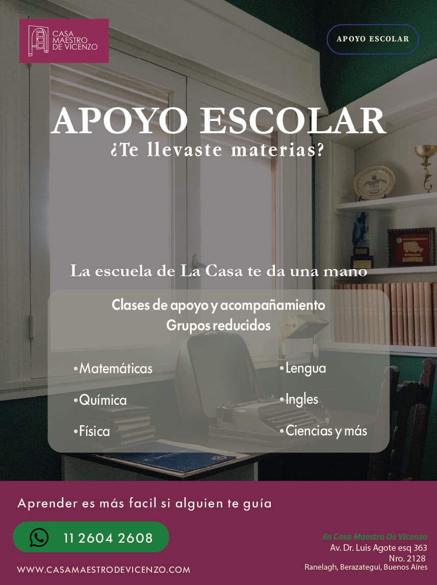 Apoyo escolar en Casa Maestro De Vicenzo